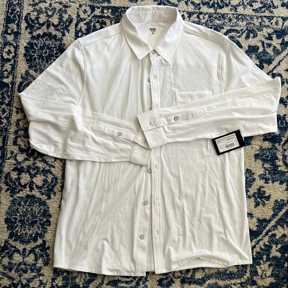 PAIGE White Casual Button Down Shirt
